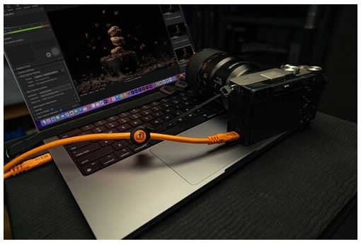 Tether Tools TetherPro Optima 10G USB-C, 6' (1.8m), straight orange