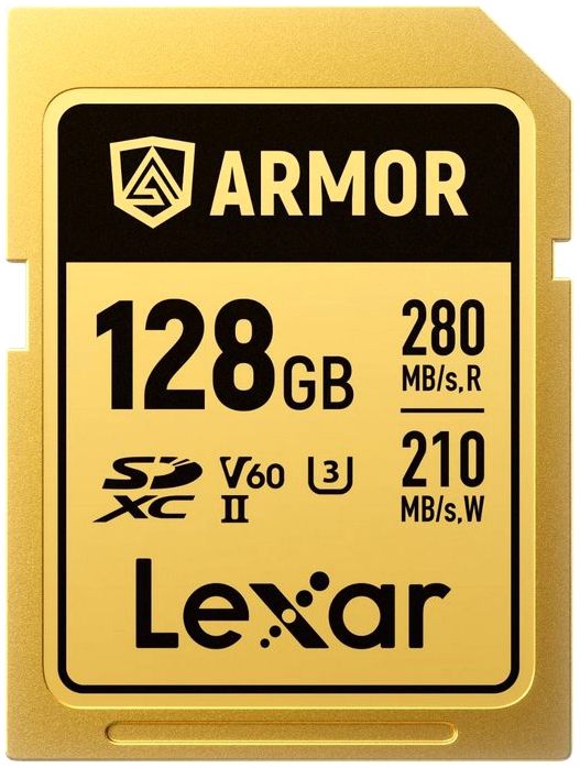 Lexar Professional Gold Armor SD Card UHS-II V60 R280/W210 MB/s IP68 - 128GB