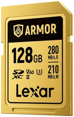 Lexar Professional Gold Armor SD Card UHS-II V60 R280/W210 MB/s IP68 - 128GB