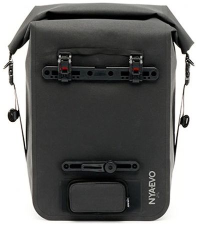 NYA-EVO FJORD BIKE 28 Graphite Black 28L waterproof bicycle roll top pannier (2-pack)