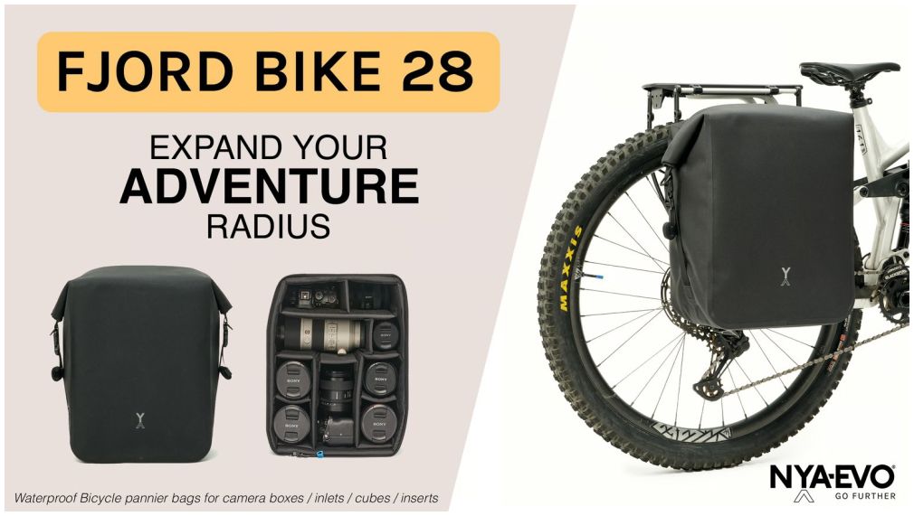 NYA-EVO FJORD BIKE 28 Graphite Black 28L waterproof bicycle roll top pannier (2-pack)