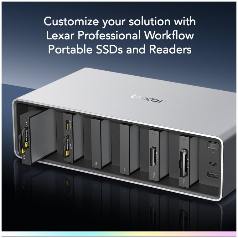 Lexar Workflow PRO 6 Bay Module with Thunderbolt 4 uplink
