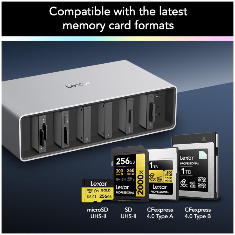 Lexar Workflow PRO 6 Bay Module with Thunderbolt 4 uplink