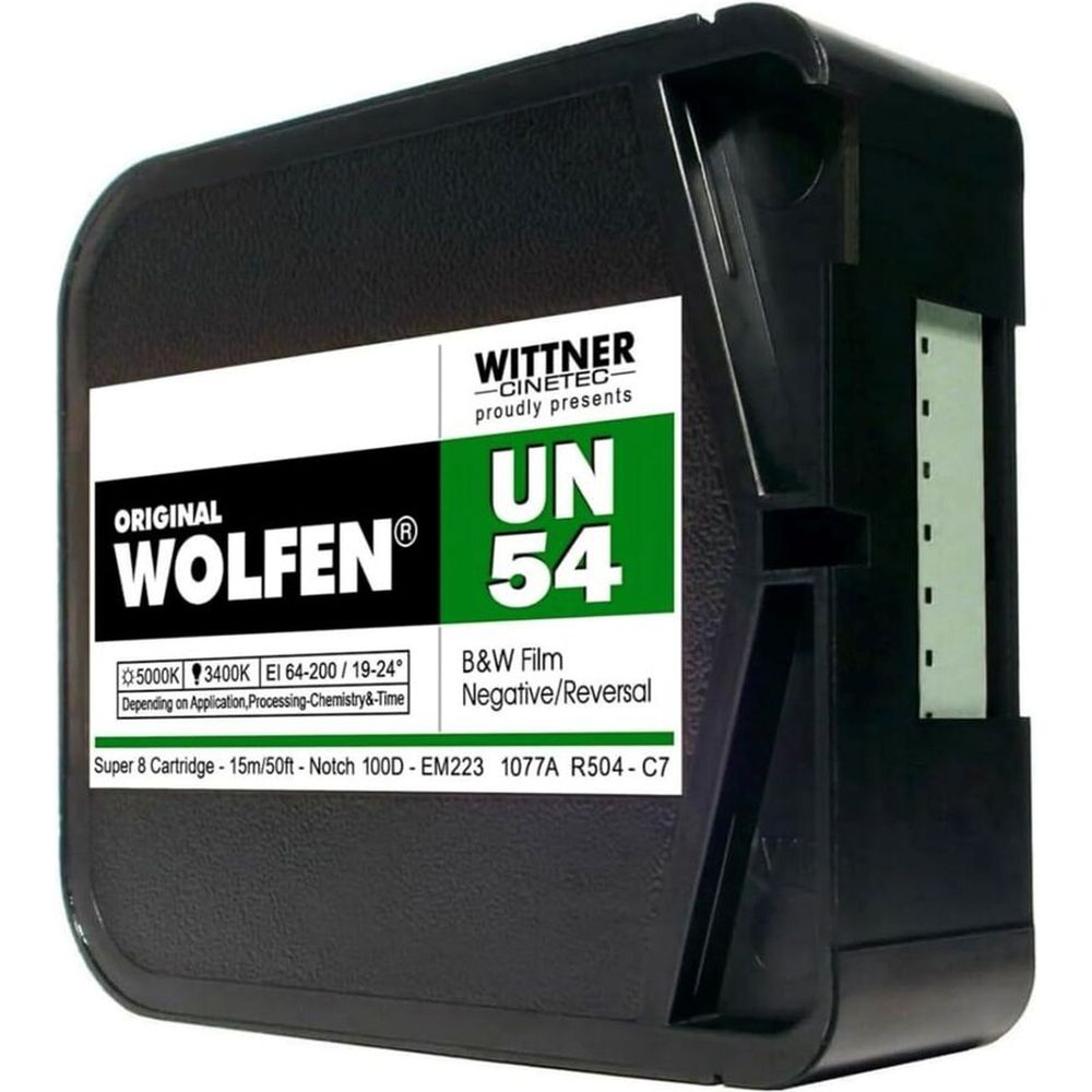 WOLFEN UN54 B+W Neg.Film Super 8, 15 m ISO 64-200