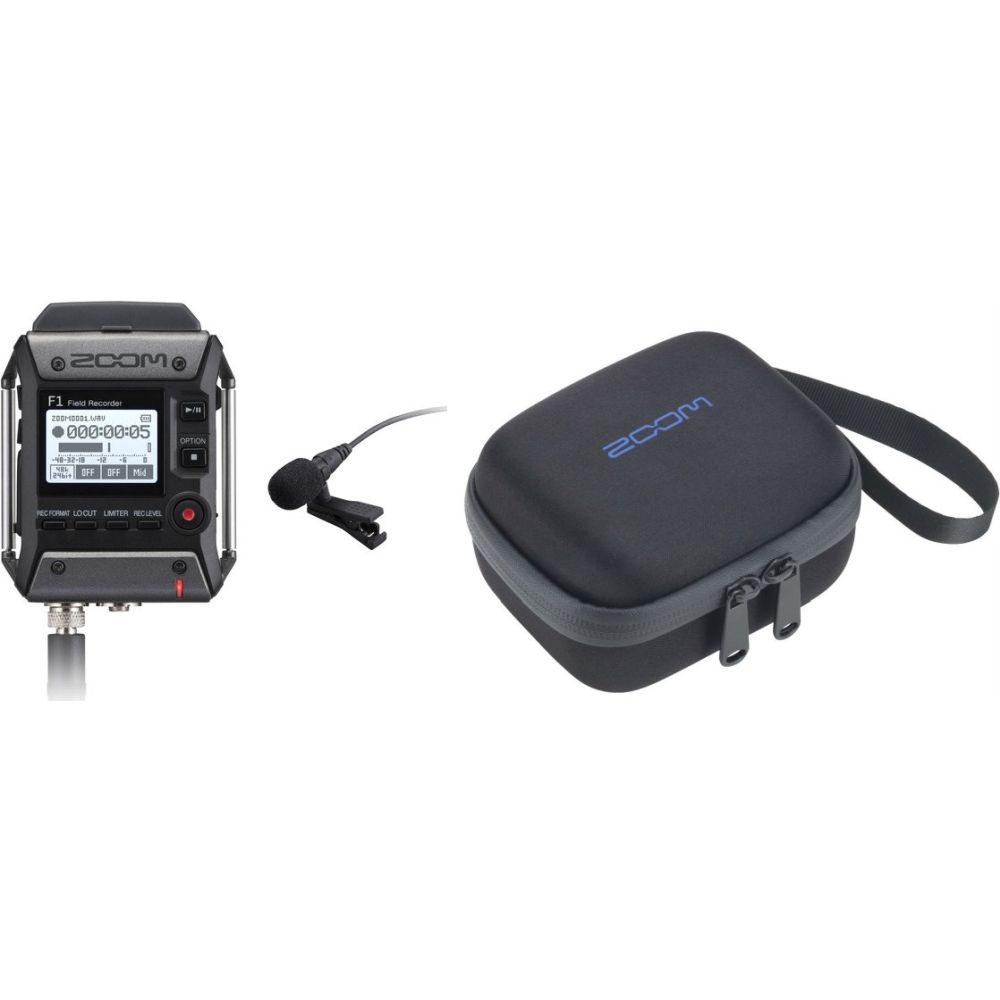 Zoom F1-LP Field Recorder with Lavalier Microphone + Carrying bag