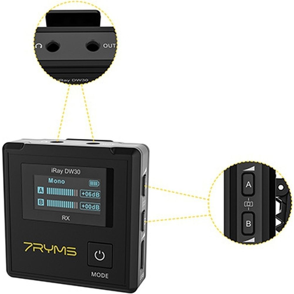 7RYMS iRay DW30 Wireless Microphone Set with Internal Recorder