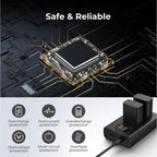 K&F Concept NP-FW50 Dual Battery Charger USB-C with display