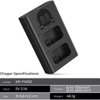 K&F Concept NP-FW50 Dual Battery Charger USB-C with display