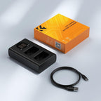 K&F Concept NP-FW50 Dual Battery Charger USB-C with display