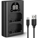 K&F Concept NP-FZ100 Dual Battery Charger USB-C with display