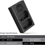 K&F Concept NP-FZ100 Dual Battery Charger USB-C with display