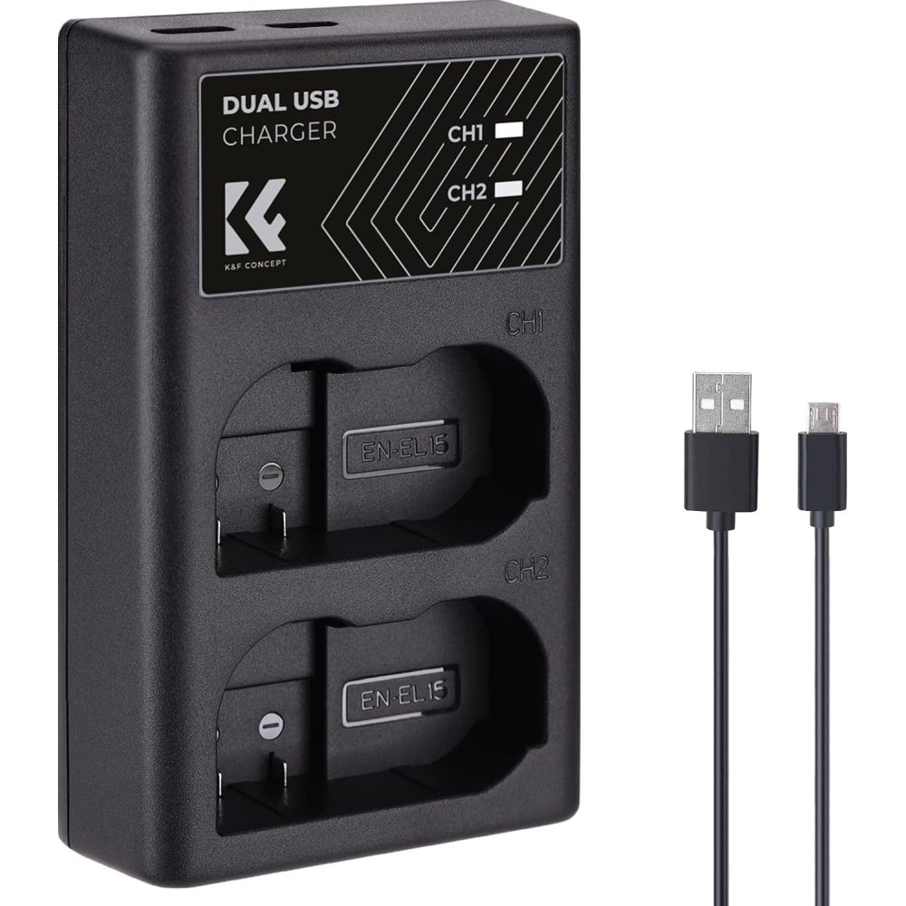 K&F Concept EN-EL15 Dual Battery Charger USB-C