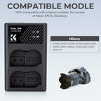 K&F Concept EN-EL15 Dual Battery Charger USB-C