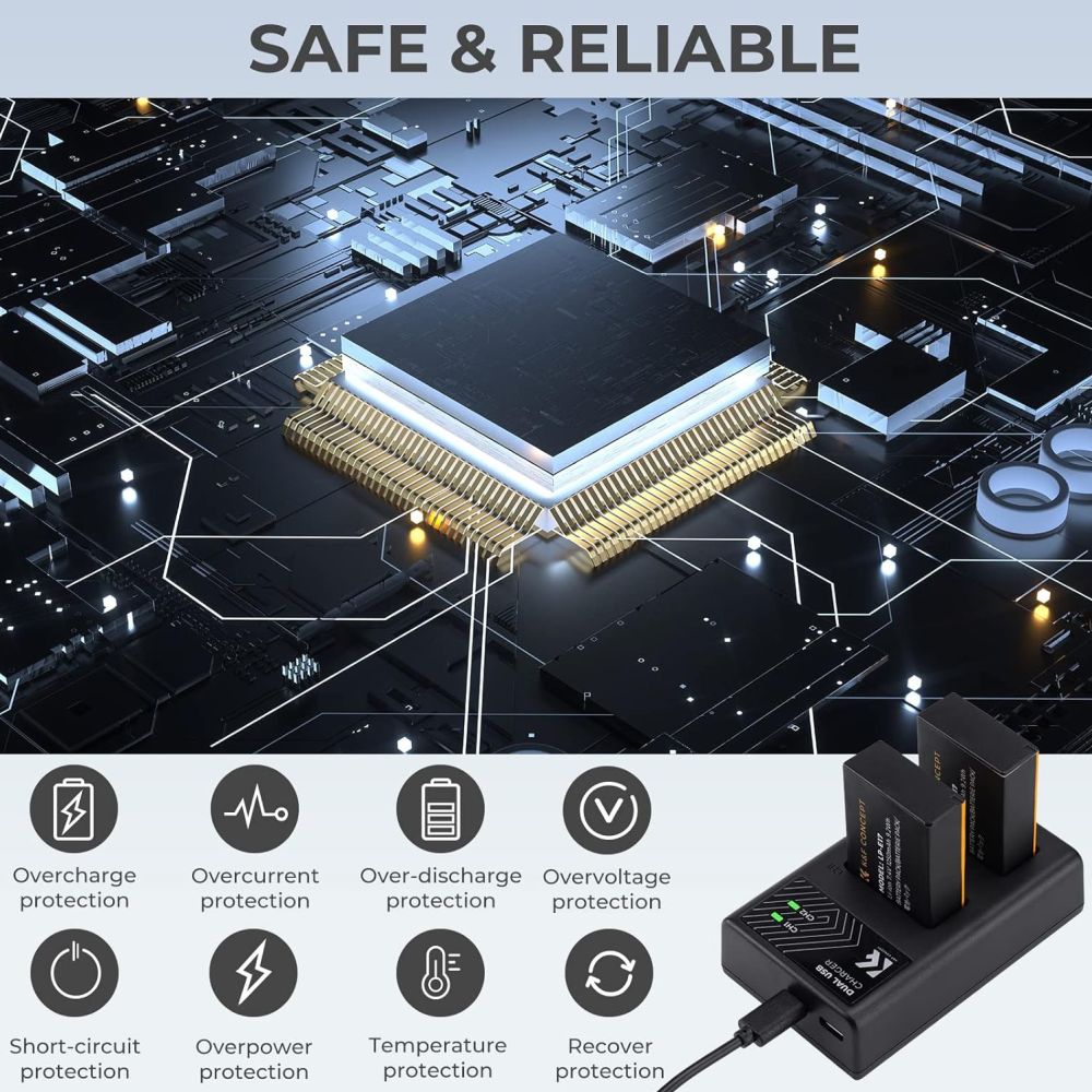 K&F Concept LP-E17 Dual Battery Charger USB-C