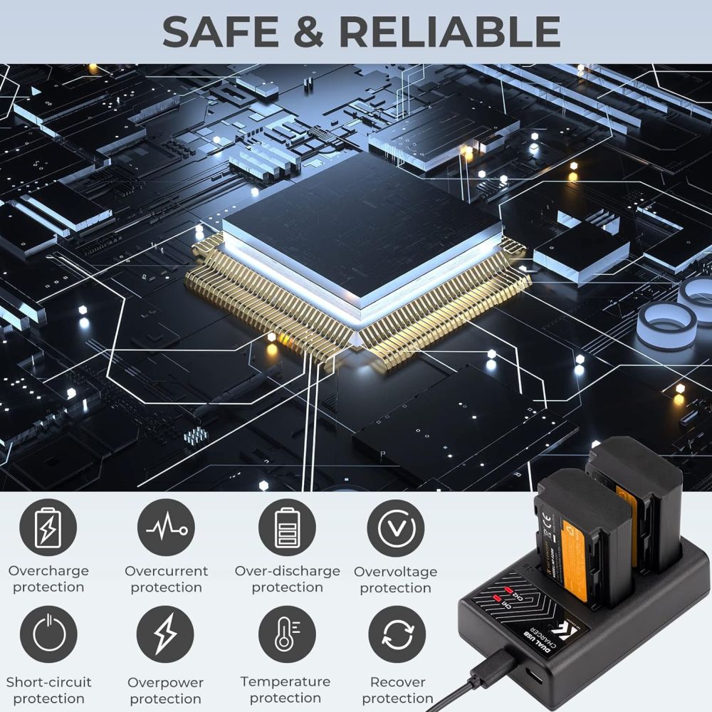 K&F Concept NP-FZ100 Dual Battery Charger USB-C