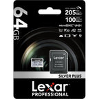 Lexar Pro Silver Plus 64GB microSDXC V30 - R205/W150MB/s