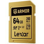 Lexar Professional Gold Armor SD Card UHS-II V60 R280/W210 MB/s IP68 – 64GB