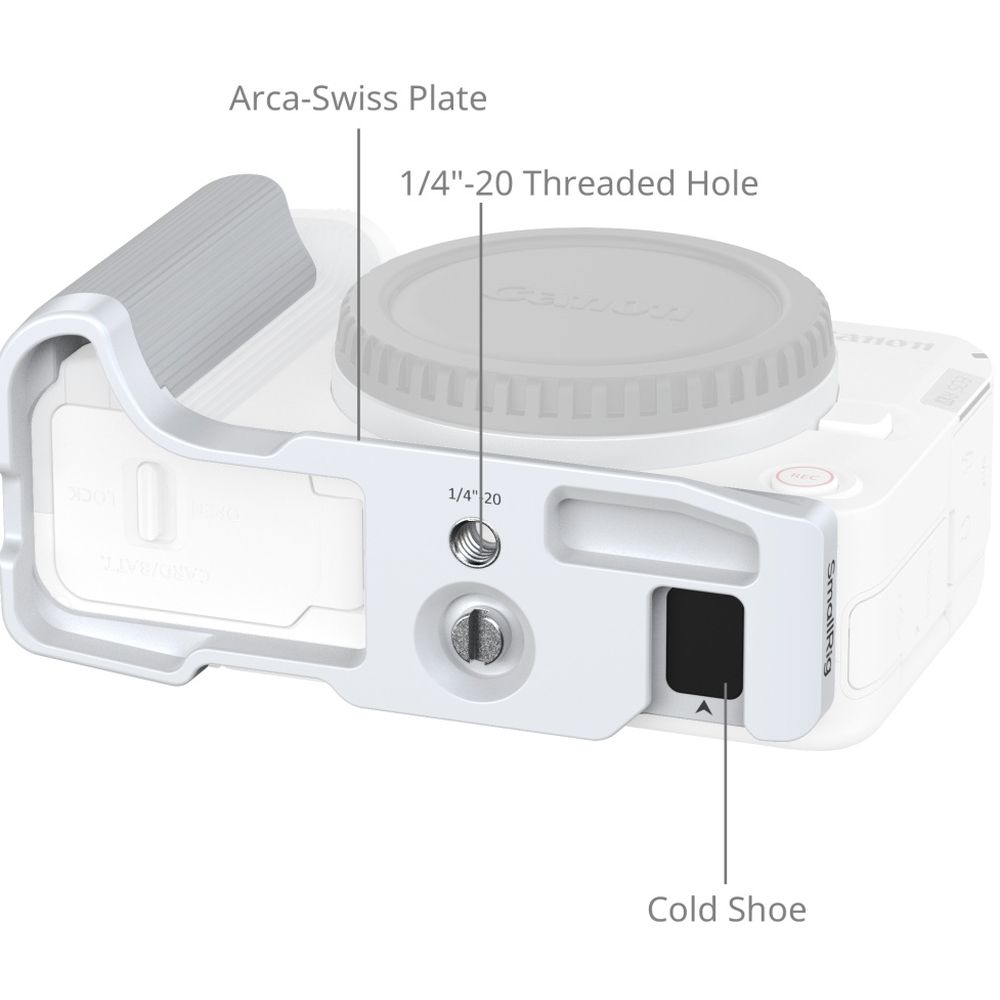 SmallRig 5430 L-Shaped Mount Plate with Handle for Canon EOS R50 V, white