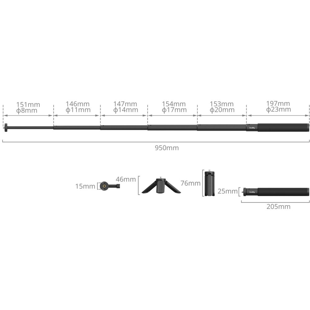 SmallRig 5403 Selfie stick for Action Cameras