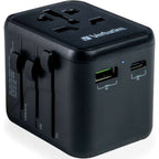 Verbatim UTA-02 Worldwide Travel Adapter + USB-A & USB-C