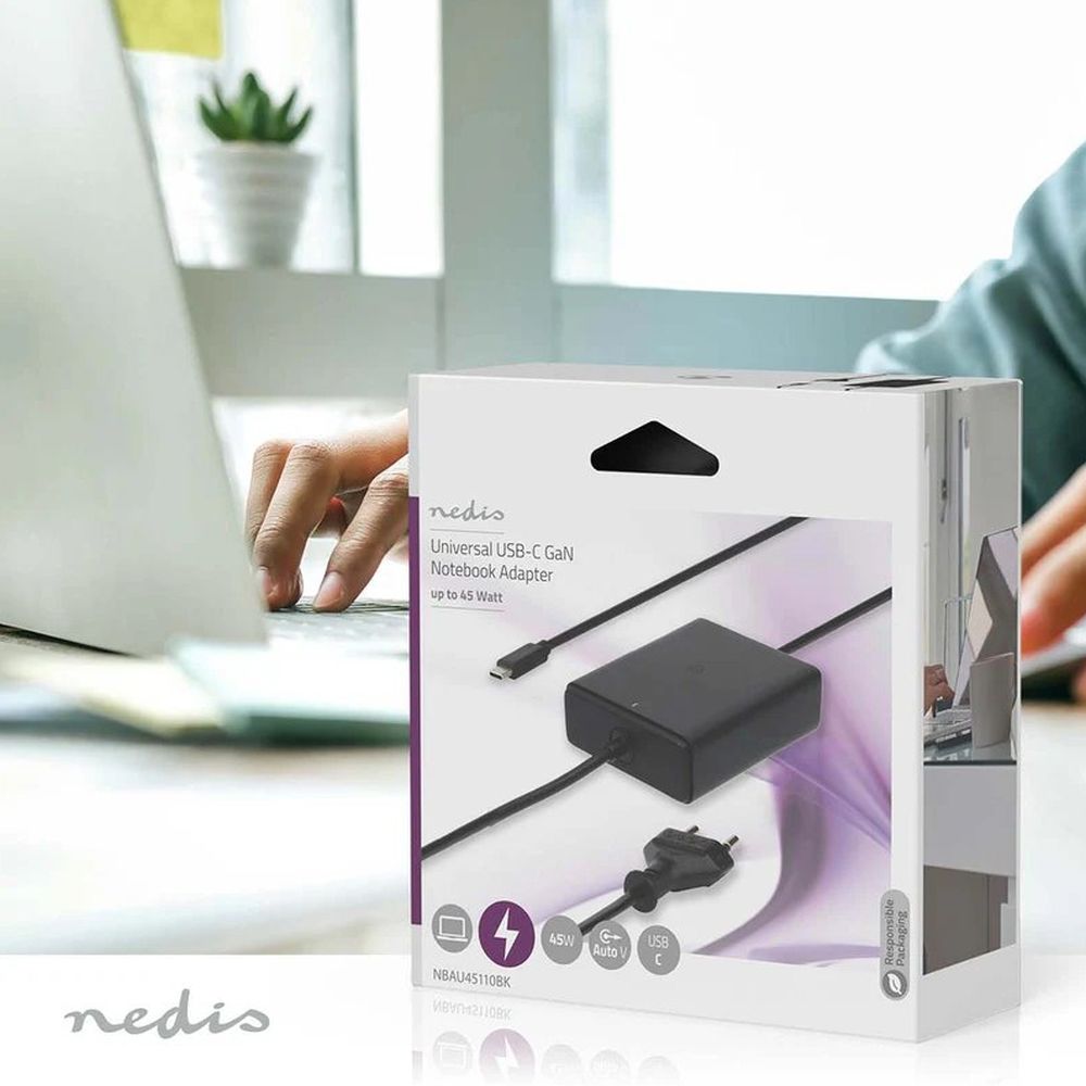 Nedis notebook adapter 5-20V DC, 45W Type-C