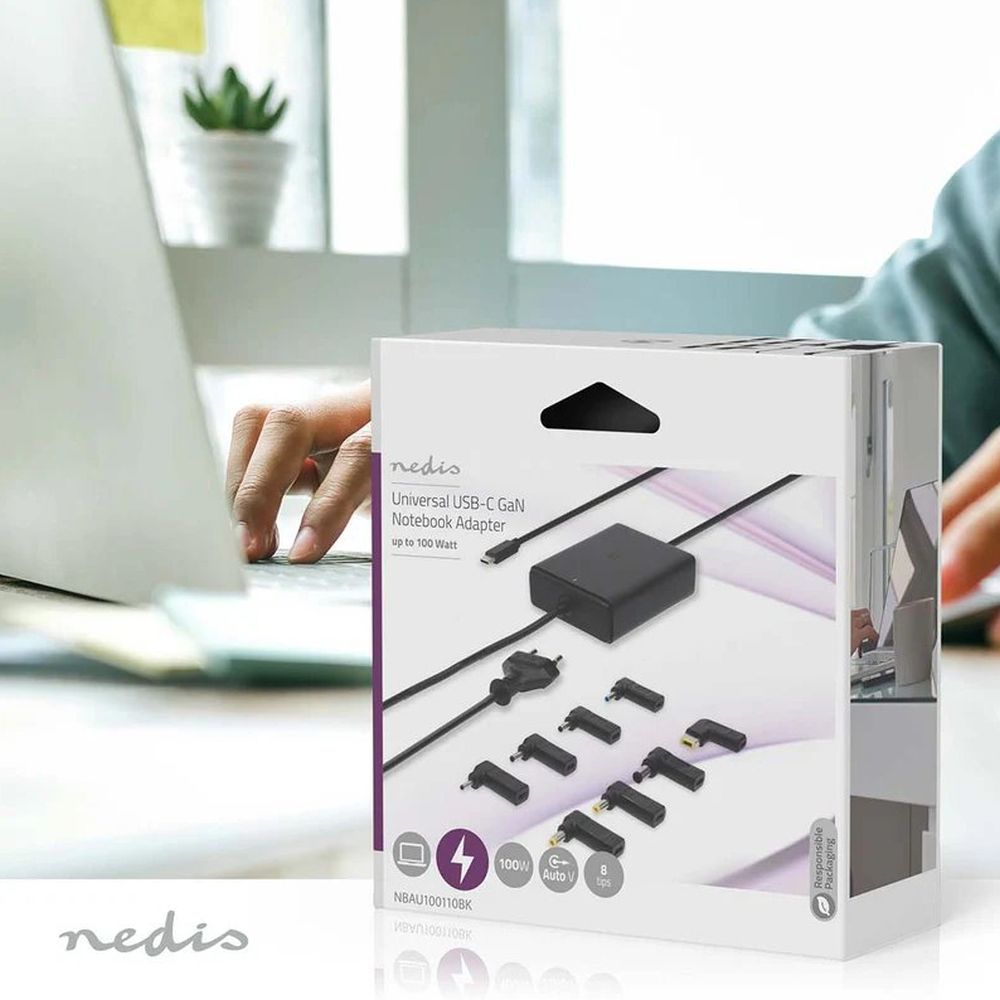 Nedis notebook adapter 5-20V DC, 100W Type-C