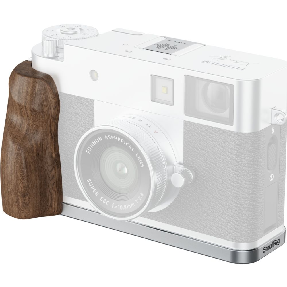 SmallRig 5223 L-Shaped Mount Plate with Wooden Handle for FUJIFILM X half, silver