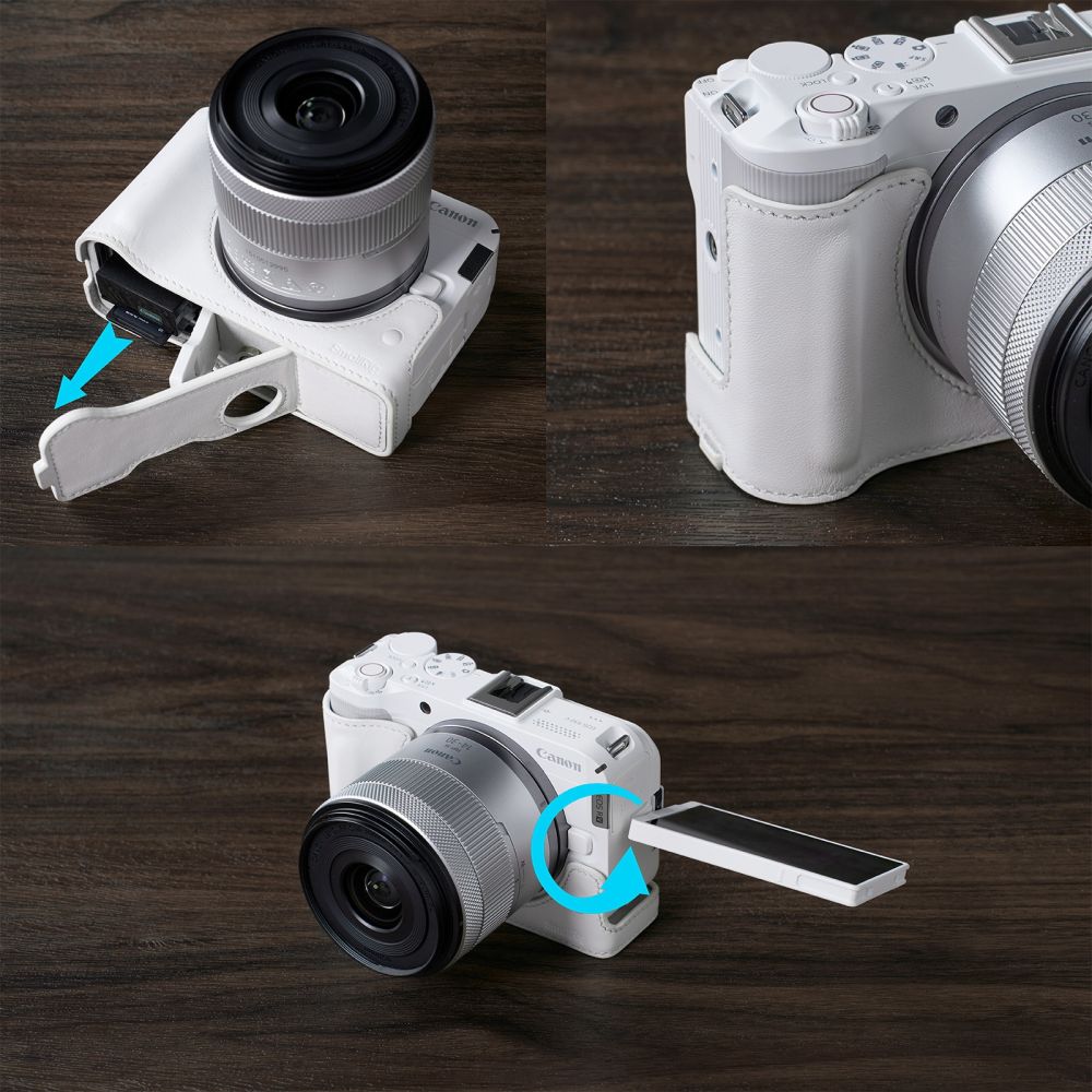 SmallRig 5431 Leather Half Case Kit for Canon EOS R50 V (White)