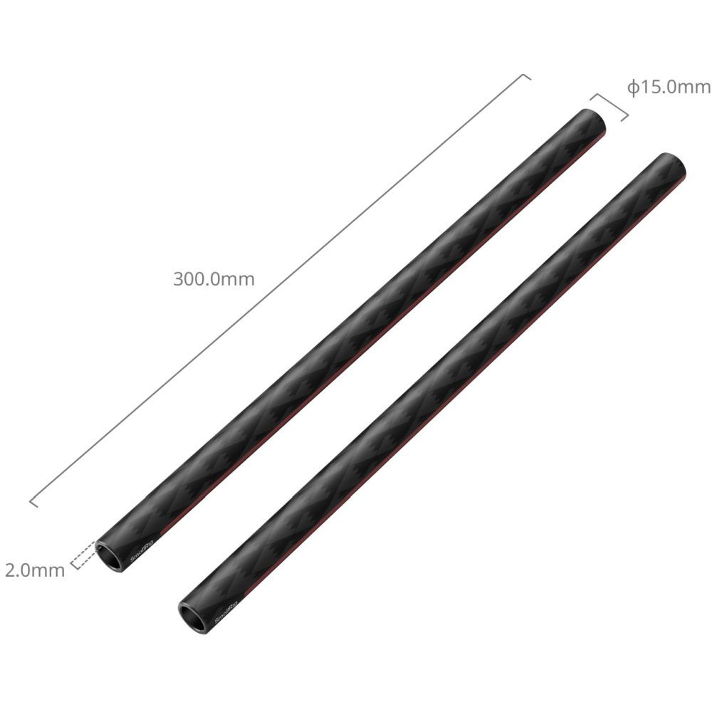SmallRig 5211 15mm Carbon Fiber Rods (Pair, 8")