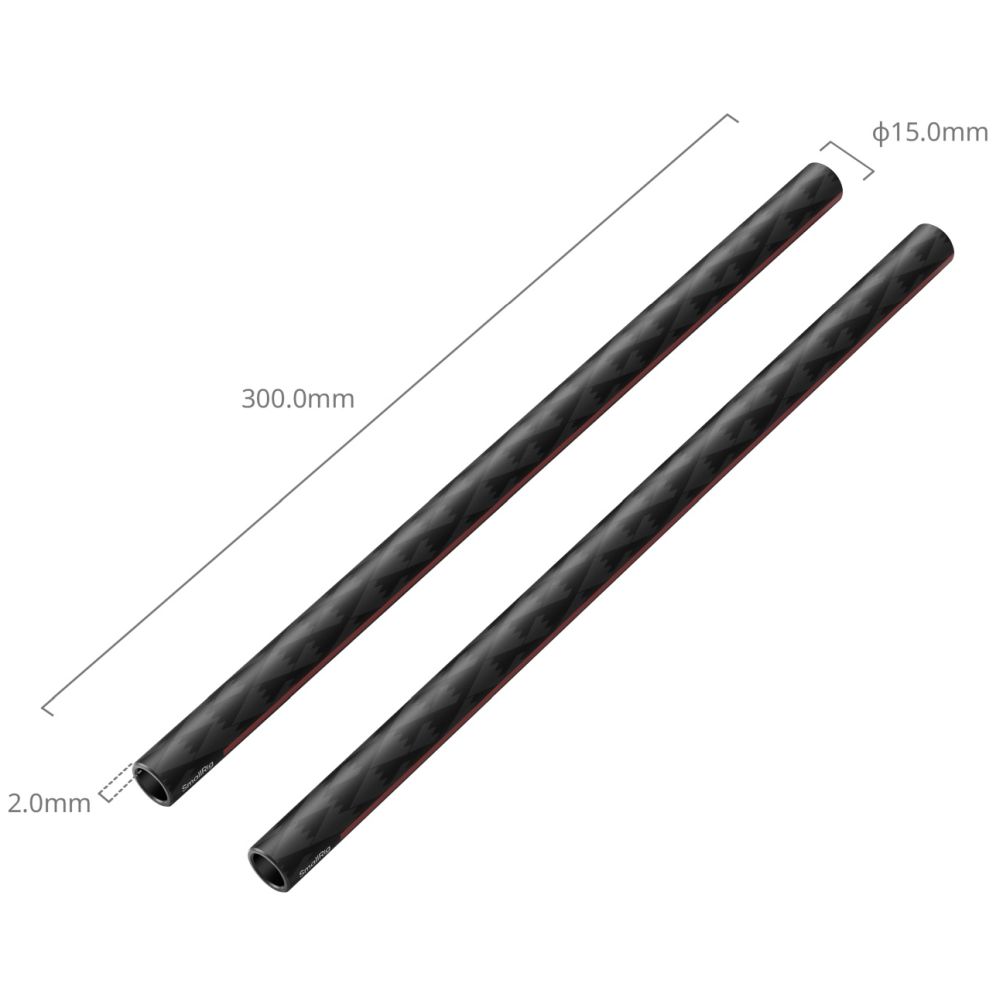 SmallRig 5212 15mm Carbon Fiber Rods (Pair, 12")