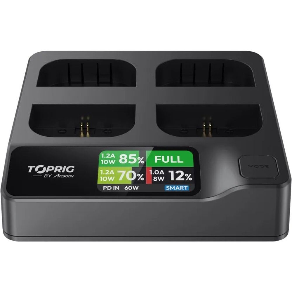 Accsoon TopRig 100W 4-Bay LP-E6 Fast Charger