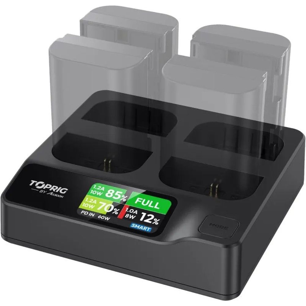 Accsoon TopRig 100W 4-Bay LP-E6 Fast Charger