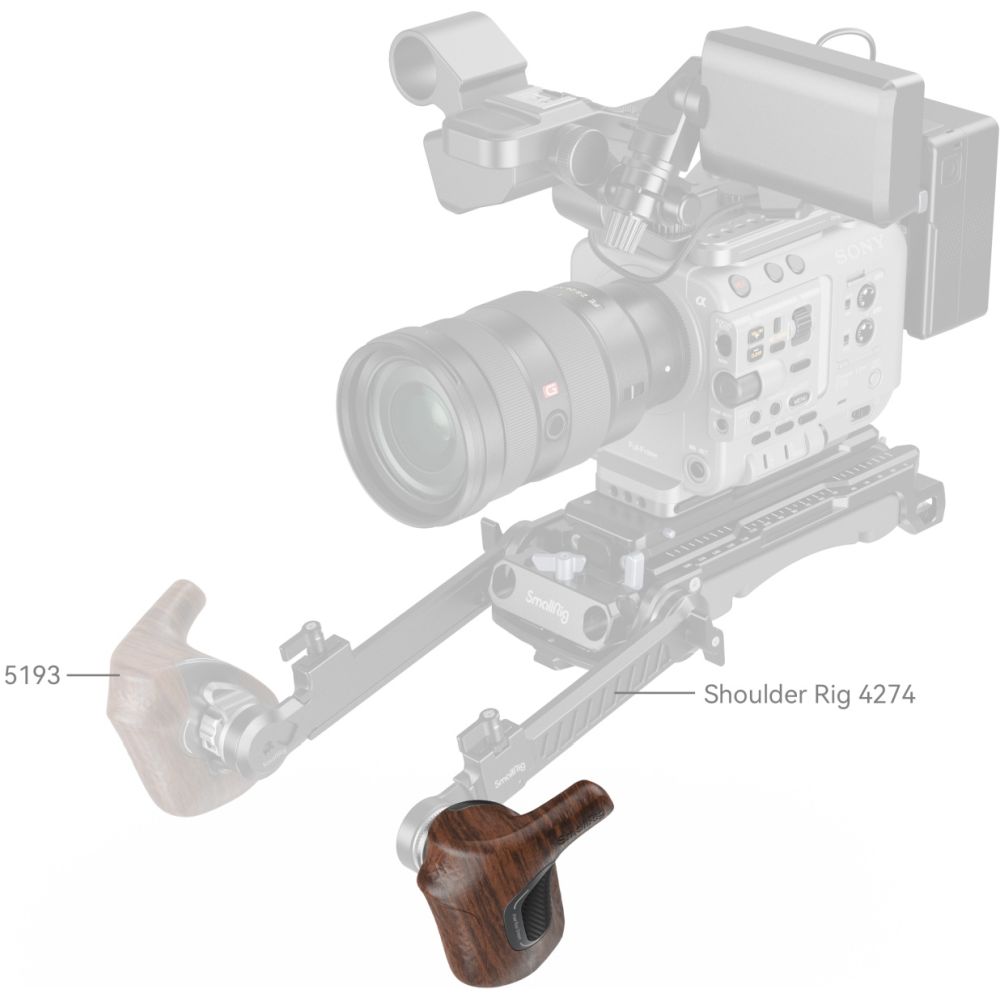 SmallRig 5162 "ImageGrip" Series Wooden Handle with ARRI Rosette (Left Side)