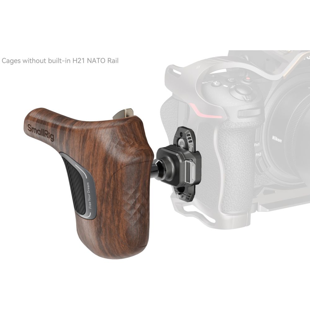 SmallRig 5192 "ImageGrip" Series Wooden Handle with NATO Clamp (Right Side)