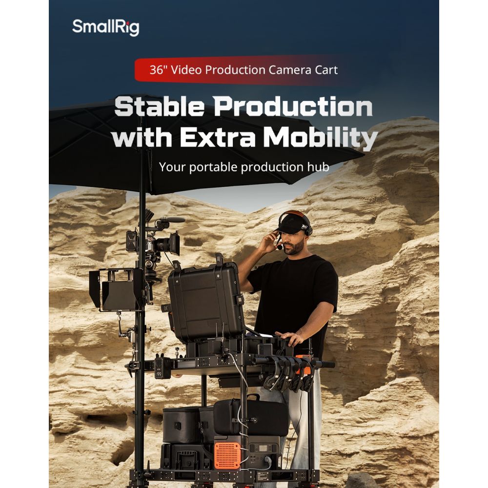 SmallRig MD4573 36" Lightweight Video Production Camera Cart