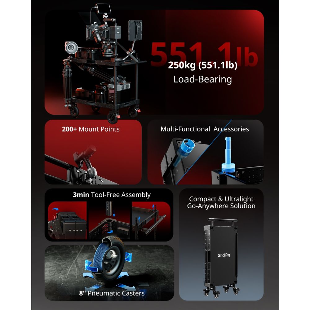 SmallRig MD4573 36" Lightweight Video Production Camera Cart