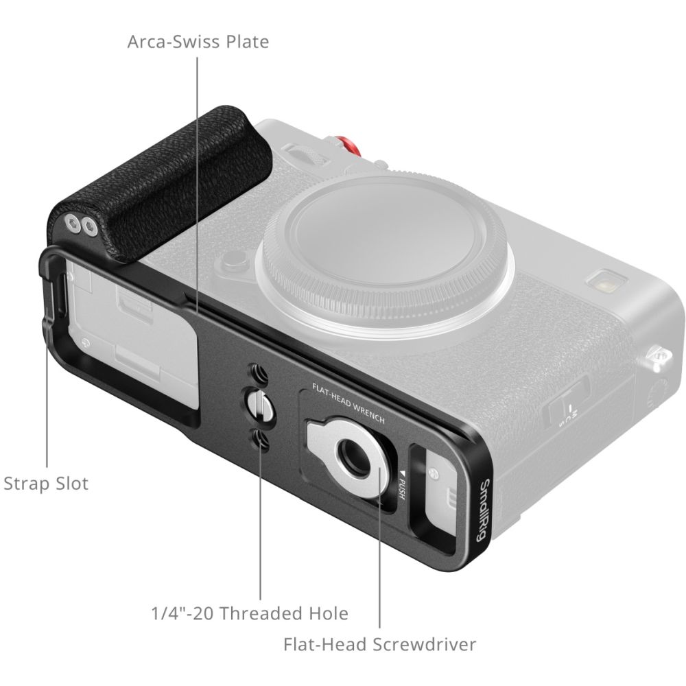 SmallRig 5448 L-Shaped Mount Plate with Silicone Handle for Fujifilm X-E5, black