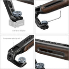 SmallRig 5250 Wooden Top Handle with Cold Shoe Mount