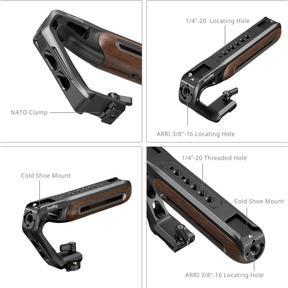SmallRig 5251 Wooden Top Handle with NATO Clamp