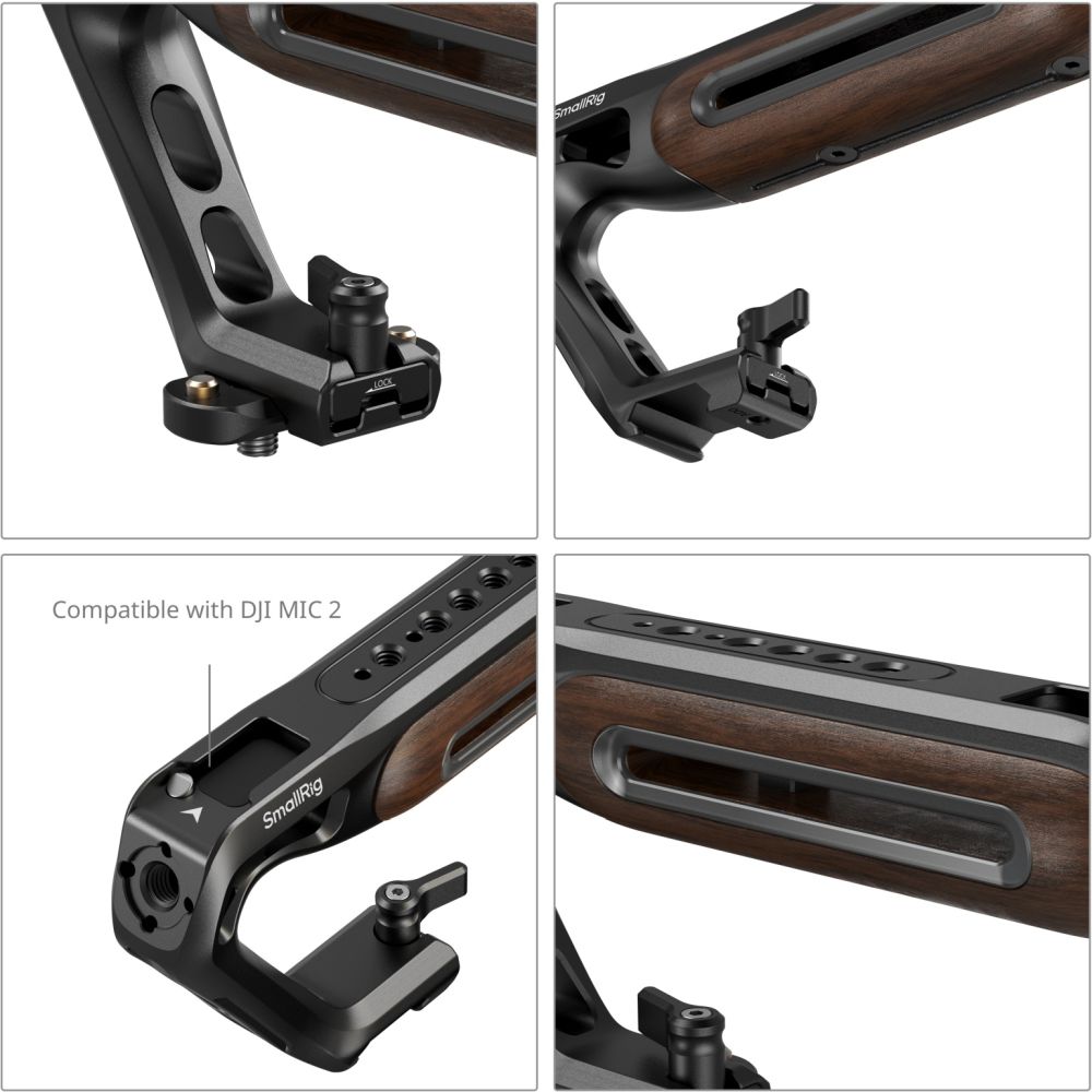SmallRig 5251 Wooden Top Handle with NATO Clamp