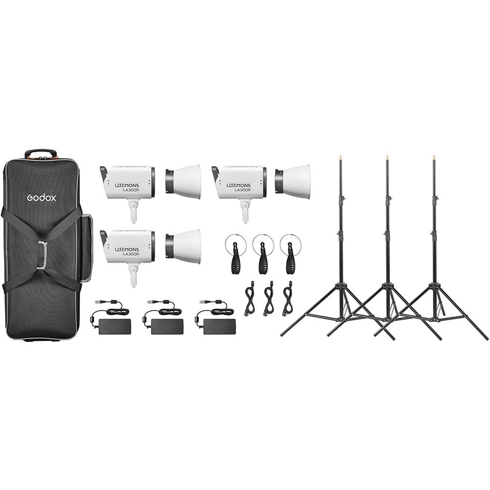 Godox Litemons LA300R RGB LED Light 3 Light Kit (white)