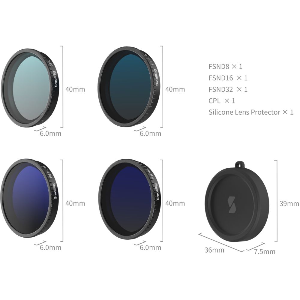 SmallRig 5411 ND filter Kit for DJI Osmo Action 5 Pro / 4