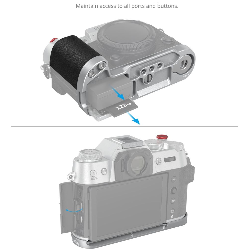 SmallRig 4713C L-Shape Mount Plate with Silicone Handle for FUJIFILM X-T50, silver