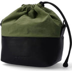Artisan & Artist ACAM CP210 camera pouch leather/fabric zwart-kaki