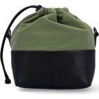 Artisan & Artist ACAM CP210 camera pouch leather/fabric zwart-kaki