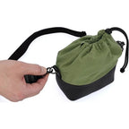 Artisan & Artist ACAM CP210 camera pouch leather/fabric zwart-kaki