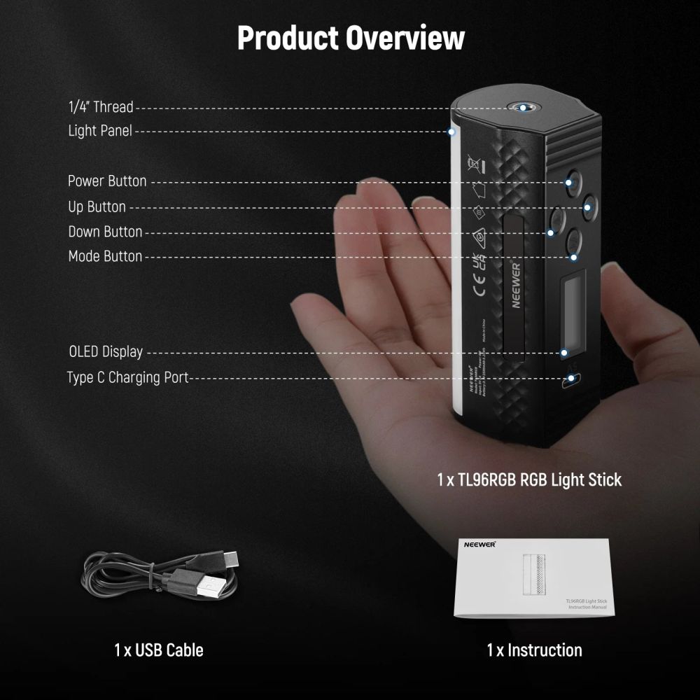 Neewer TL96 RGB LED magnetic lamp