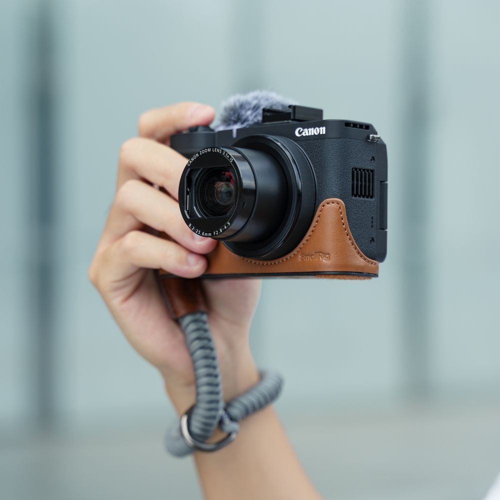 SmallRig 5385 Leather Case Kit for Canon PowerShot V1, brown