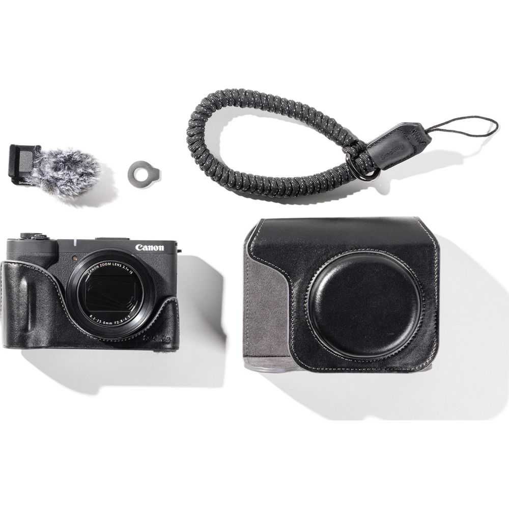SmallRig 5386 Leather Case Kit for Canon PowerShot V1, black