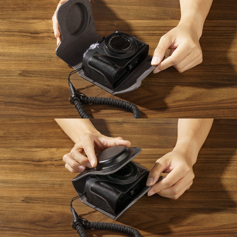 SmallRig 5386 Leather Case Kit for Canon PowerShot V1, black